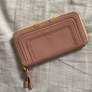 Chloe continental wallet, long zip - dusty pink